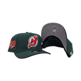 Dark Green New Jersey Devils Gray Bottom 30th Anniversary Side Patch New Era Curved Brim A-Frame 9Forty Snapback