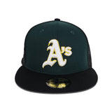 Green Oakland Athletics Black Trucker Gray Bottom 1989 World Series Side Patch New Era 59Fifty Fitted