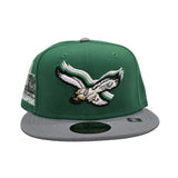 Kelly Green Philadelphia Eagles Storm Gray Visor Gray Bottom Super Bowl LIX Champions Side Patch New Era 59Fifty Fitted Hat