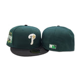 Dark Green Philadelphia Phillies Black Visor Gray Bottom 1996 All Star Game Side Patch New Era 59fifty Fitted