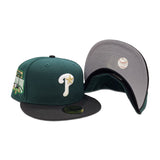 Dark Green Philadelphia Phillies Black Visor Gray Bottom 1996 All Star Game Side Patch New Era 59fifty Fitted