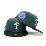 Green Philadelphia Phillies Black Visor Gray Bottom 1996 All Star Game Side Patch New Era 59fifty Fitted