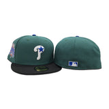 Green Philadelphia Phillies Black Visor Gray Bottom 1996 All Star Game Side Patch New Era 59fifty Fitted