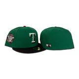 Kelly Green Texas Rangers Black Visor Gray Bottom 2024 All Star Game Side Patch New Era 59Fifty Fitted