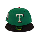 Kelly Green Texas Rangers Black Visor Gray Bottom 2024 All Star Game Side Patch New Era 59Fifty Fitted