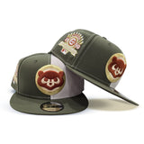 Olive Green Stone Split Chicago Cubs Gray Bottom 1990 All Star Game Side Patch New Era 9Fifty Snapback