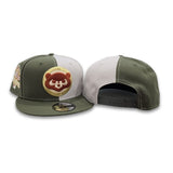 Olive Green Stone Split Chicago Cubs Gray Bottom 1990 All Star Game Side Patch New Era 9Fifty Snapback