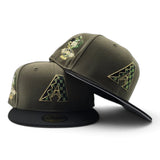 Olive Green Arizona Diamondbacks Checker Logo Black Visor Gray Bottom 2011 All Star Game Side Patch New Era 59Fifty Fitted copy