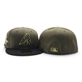 Olive Green Arizona Diamondbacks Checker Logo Black Visor Gray Bottom 2011 All Star Game Side Patch New Era 59Fifty Fitted copy