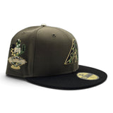 Olive Green Arizona Diamondbacks Checker Logo Black Visor Gray Bottom 2011 All Star Game Side Patch New Era 59Fifty Fitted copy