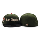 Rifle Green Los Angeles Dodgers Black Visor Gray Bottom 60th Anniversary Side Patch New Era 59Fifty Fitted