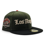 Rifle Green Los Angeles Dodgers Black Visor Gray Bottom 60th Anniversary Side Patch New Era 59Fifty Fitted