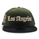 Rifle Green Los Angeles Dodgers Black Visor Gray Bottom 60th Anniversary Side Patch New Era 59Fifty Fitted