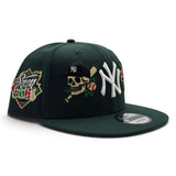 Dark Green New York Yankees Tattoo Logo Gray Bottom Upside Down 1999 World Series Side Patch New Era 9Fifty Snapback Hat