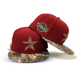 Brick Red Houston Astros Real Tree Camo Visor Gray Bottom 2005 World Series Side Patch New Era 59Fifty Fitted