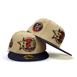 Vegas Gold Houston Astros Navy Blue Visor Gray Bottom Apollo 11 Side Patch New Era 59Fifty Fitted