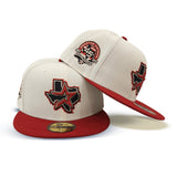 Off White Houston Astros Brick Red Visor Gray Bottom 45th Anniversary Side Patch New Era 59Fifty Fitted