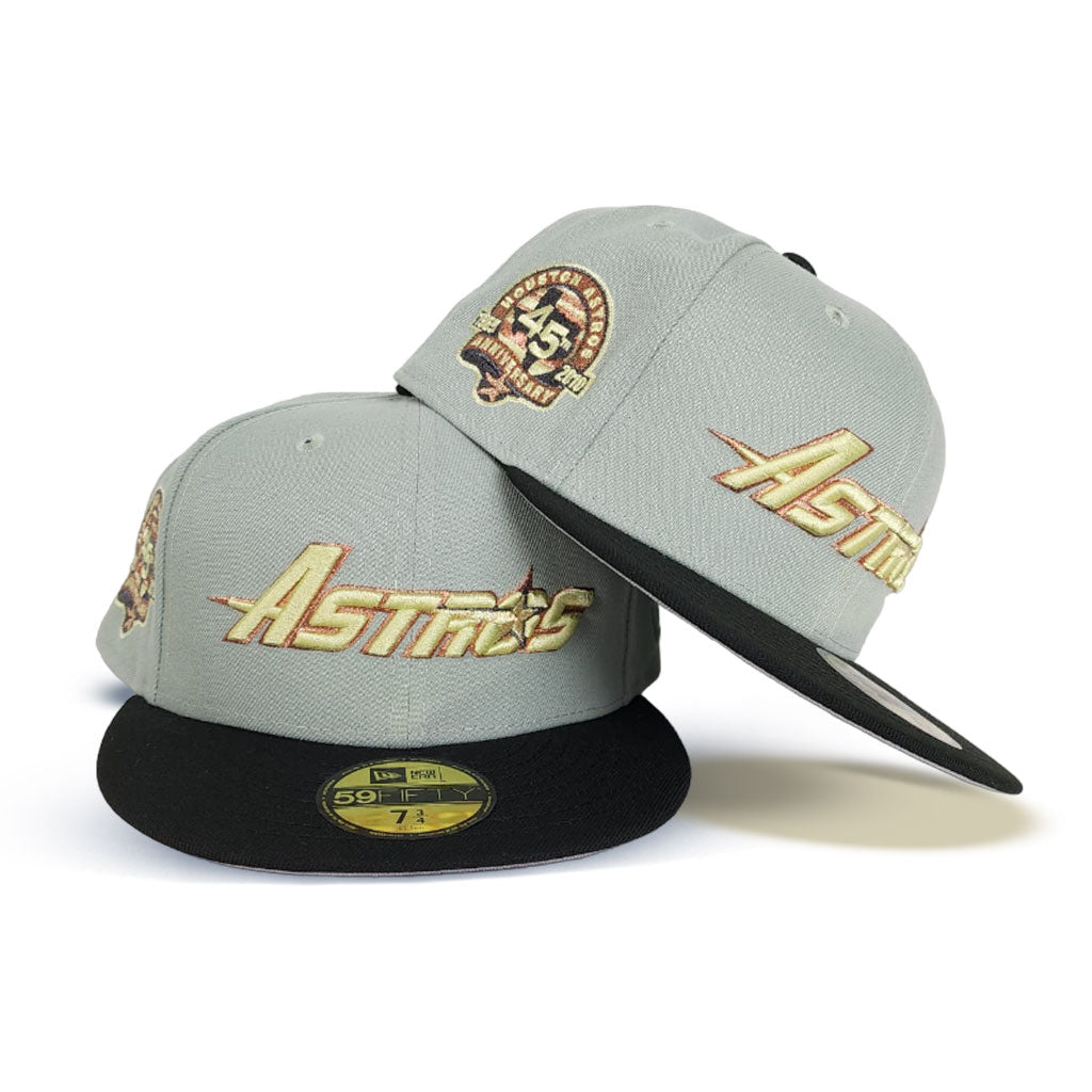 Everest Green Houston Astros Black Visor Gray Bottom 45th Anniversary Side patch New Era 59Fifty Fitted