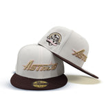 Off White Houston Astros Brown Visor Gray Bottom 45th Anniversary Side Patch New Era 59Fifty Fitted