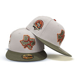 Stone Houston Astros Olive Green Visor Gray Bottom 45th Anniversary Side Patch New Era 59Fifty Fitted