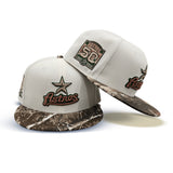 Off White Houston Astros Real Tree Visor Gray Bottom 50th Anniversary Side patch New Era 59Fifty Fitted