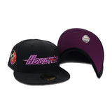 Black Houston Astros Grape Purple Bottom 35 Great Years Side patch New Era 59Fifty Fitted