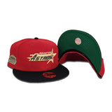 Red Houston Astros Black Visor Green Bottom Astrodome Side Patch New Era 59Fifty Fitted