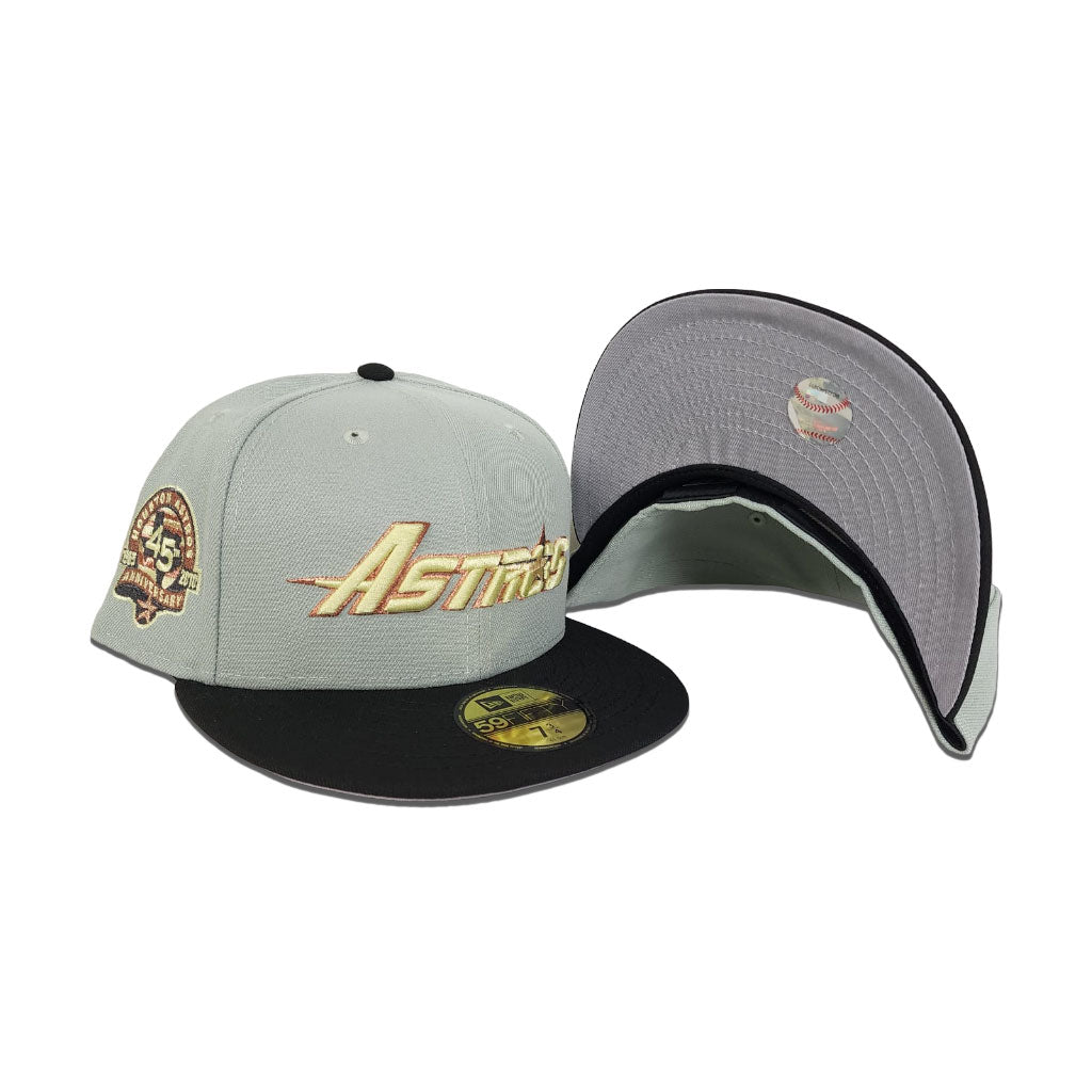 Everest Green Houston Astros Black Visor Gray Bottom 45th Anniversary Side patch New Era 59Fifty Fitted