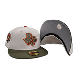 Stone Houston Astros Olive Green Visor Gray Bottom 45th Anniversary Side Patch New Era 59Fifty Fitted