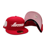 Red Houston Astros Pink Bottom 45th Anniversary Side Patch New Era 59Fifty Fitted