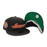 Black Houston Astros Green Bottom 45th Anniversary Side Patch New Era 59Fifty Fitted