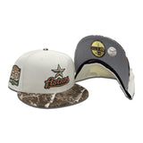 Off White Houston Astros Real Tree Visor Gray Bottom 50th Anniversary Side patch New Era 59Fifty Fitted