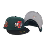 Dark Green Houston Astros Black Visor Gray Bottom Apollo 11 Side Patch New Era 59Fifty Fitted