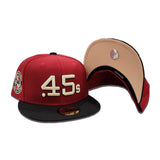 Brick Red Houston Colt .45's Black Visor Seashell Bottom Celebrating 40 Years Side Patch New Era 59Fifty Fitted