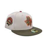 Stone Houston Astros Olive Green Visor Gray Bottom 45th Anniversary Side Patch New Era 59Fifty Fitted