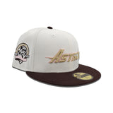 Off White Houston Astros Brown Visor Gray Bottom 45th Anniversary Side Patch New Era 59Fifty Fitted