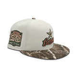 Off White Houston Astros Real Tree Visor Gray Bottom 50th Anniversary Side patch New Era 59Fifty Fitted