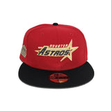 Red Houston Astros Black Visor Green Bottom Astrodome Side Patch New Era 59Fifty Fitted