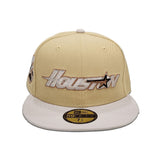 Vegas Gold Houston Astros Stone Visor Gray Bottom 35th Great Years Side Patch New Era 59Fifty Fitted