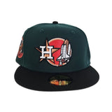 Dark Green Houston Astros Black Visor Gray Bottom Apollo 11 Side Patch New Era 59Fifty Fitted