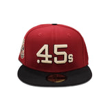 Brick Red Houston Colt .45's Black Visor Seashell Bottom Celebrating 40 Years Side Patch New Era 59Fifty Fitted