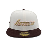 Off White Houston Astros Brown Visor Gray Bottom 45th Anniversary Side Patch New Era 59Fifty Fitted