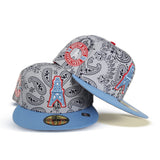 Gray Paisley Houston Oilers Sky Blue Visor Gray Bottom Est. 1960 Side Patch New Era 59Fifty Fitted