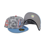 Gray Paisley Houston Oilers Sky Blue Visor Gray Bottom Est. 1960 Side Patch New Era 59Fifty Fitted