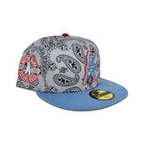 Gray Paisley Houston Oilers Sky Blue Visor Gray Bottom Est. 1960 Side Patch New Era 59Fifty Fitted