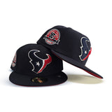 Navy Blue Houston Texans Red Bottom 2002 Inaugural Season Side Patch New Era 59Fifty Fitted