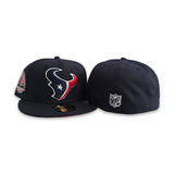 Navy Blue Houston Texans Red Bottom 2002 Inaugural Season Side Patch New Era 59Fifty Fitted