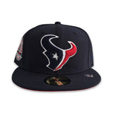 Navy Blue Houston Texans Red Bottom 2002 Inaugural Season Side Patch New Era 59Fifty Fitted