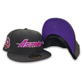 Black Houston Astros Grape Purple Bottom 45th Anniversary Side patch New Era 59Fifty Fitted