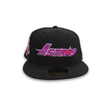 Black Houston Astros Grape Purple Bottom 45th Anniversary Side patch New Era 59Fifty Fitted